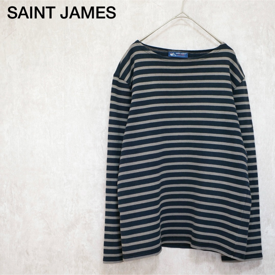 SAINT JAMES(セントジェームス)のSAINT JAMES OUESSANT NOIR/TAUPE メンズのトップス(Tシャツ/カットソー(七分/長袖))の商品写真