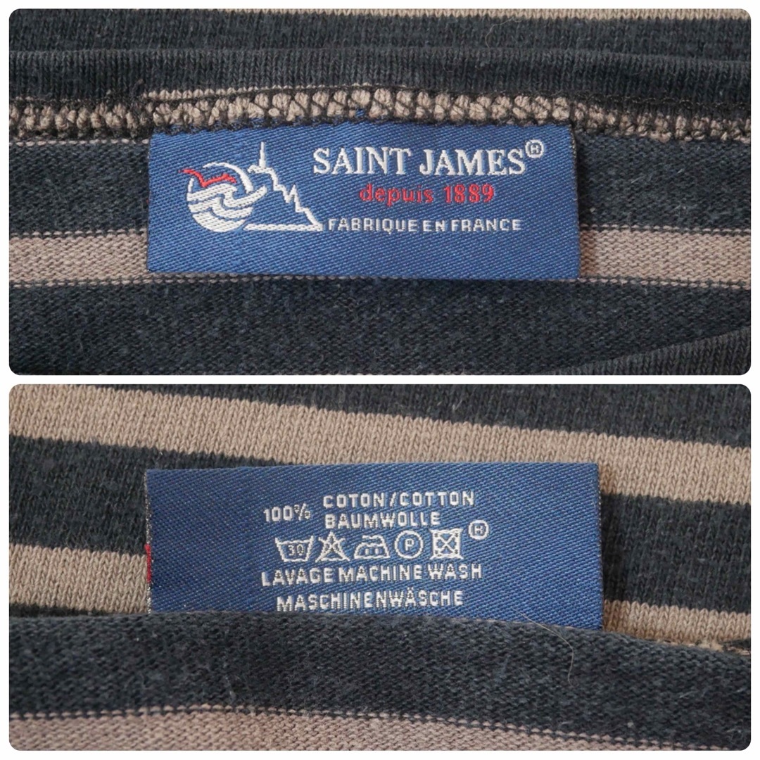 SAINT JAMES(セントジェームス)のSAINT JAMES OUESSANT NOIR/TAUPE メンズのトップス(Tシャツ/カットソー(七分/長袖))の商品写真