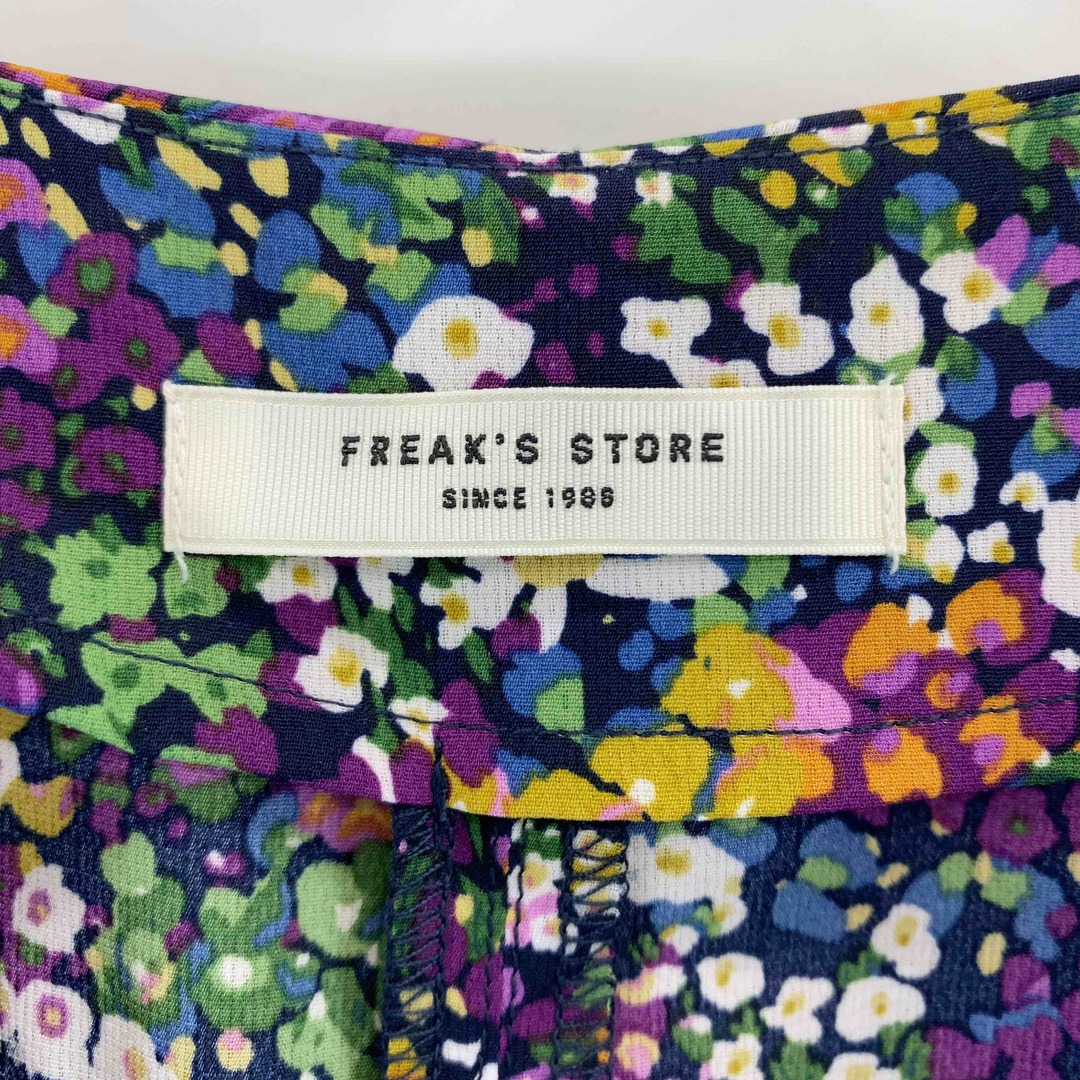 FREAK'S STORE(フリークスストア)のFREAK’S STORE フリークスストア　マルチカラー　花柄　裏地無し　カラーレス　前面ボタン　 レディース 長袖ワンピース レディースのワンピース(ロングワンピース/マキシワンピース)の商品写真