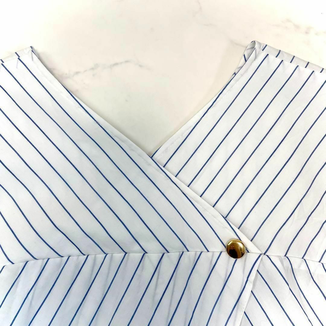 BARNYARDSTORM(バンヤードストーム)のバンヤードストーム  バックボタンストライプシャツ　プルオーバー レディースのトップス(シャツ/ブラウス(半袖/袖なし))の商品写真