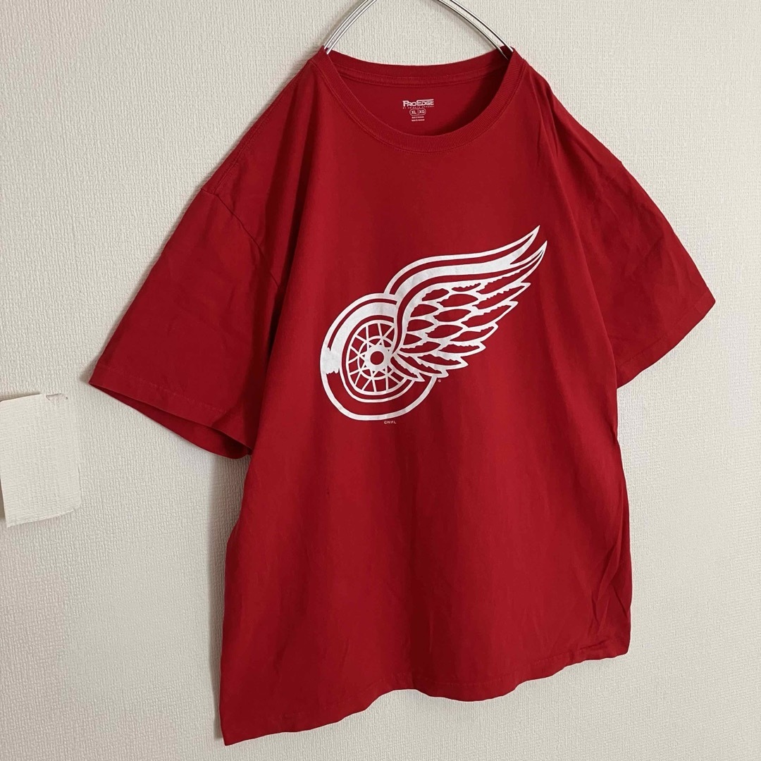 デトロイトレッドウィングスNHLチームTシャツオーバーサイズビッグロゴ赤tシャツ メンズのトップス(Tシャツ/カットソー(半袖/袖なし))の商品写真