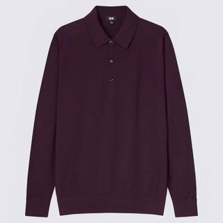 ユニクロ(UNIQLO)のUNIQLO エクストラファインメリノニットポロシャツ(長袖)(ニット/セーター)