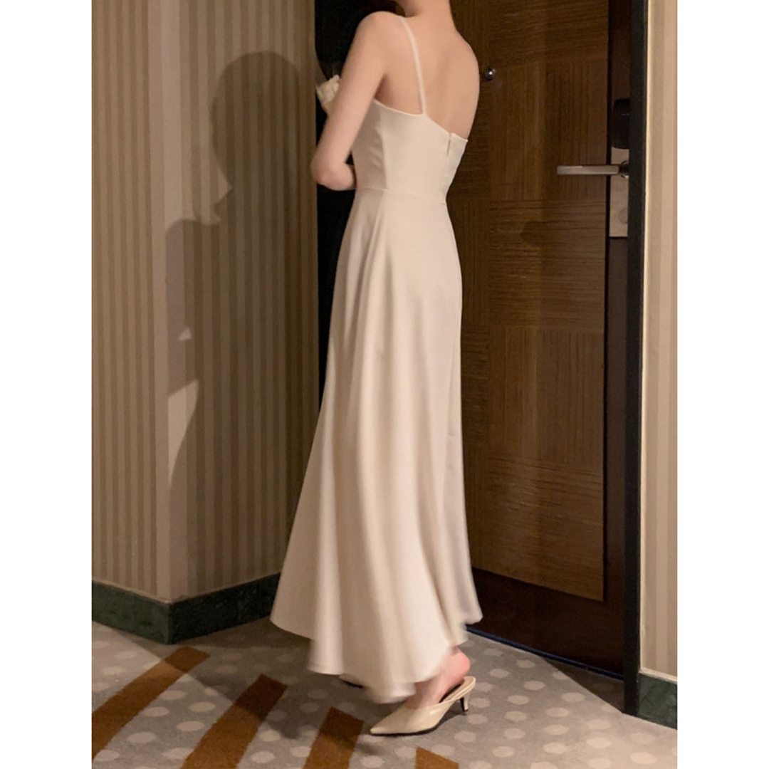 ウェディングドレス 前撮り 二次会 パーティー フォトウェディング 白 S レディースのフォーマル/ドレス(ウェディングドレス)の商品写真