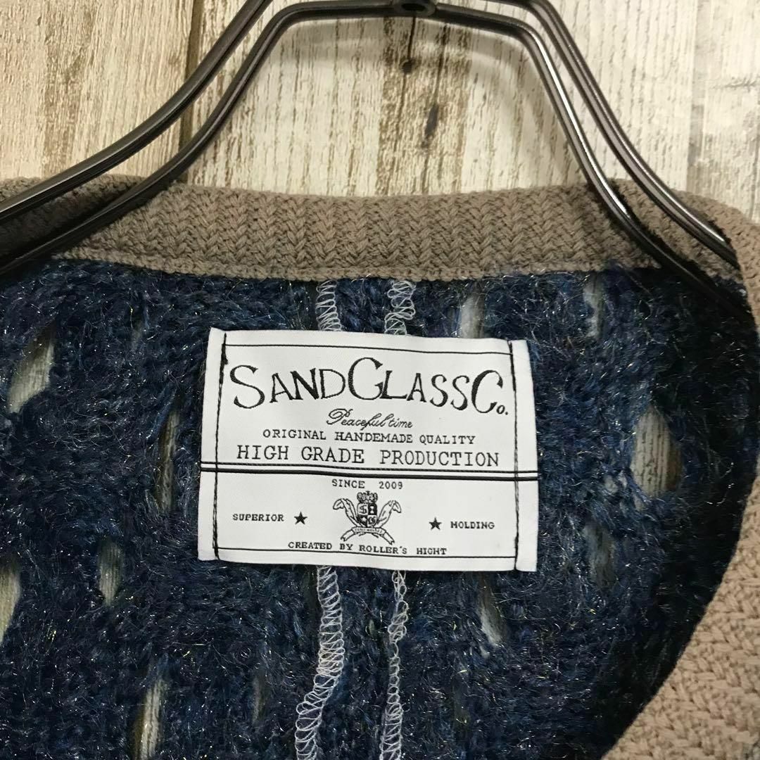 サンドグラス　SANDGLASS ニット　ブルー　グレー　個性派　ラメ レディースのトップス(ニット/セーター)の商品写真