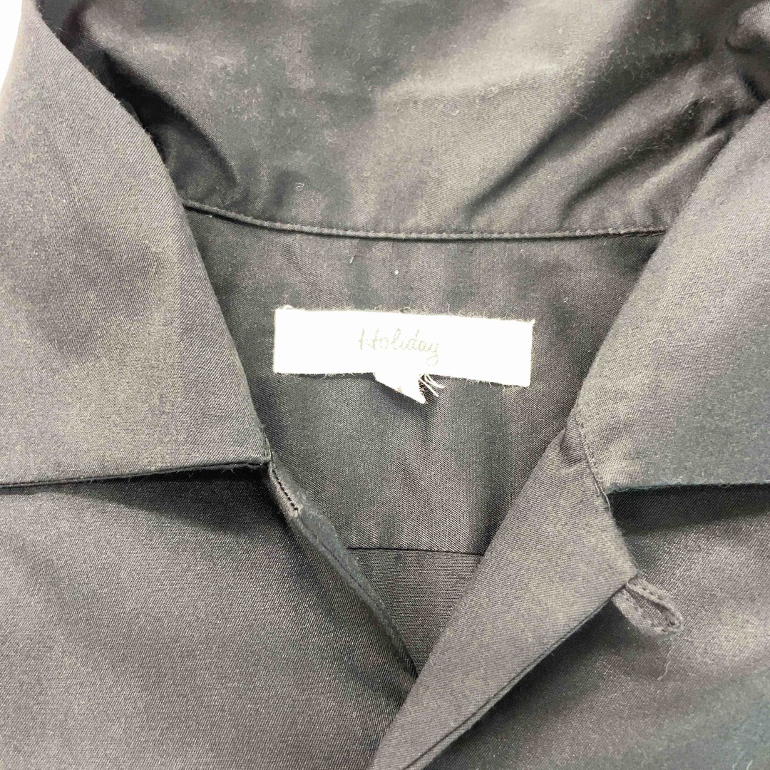 holiday ホリディ メンズ カラーシャツ ブラック ワイドシルエット 半袖シャツ メンズのトップス(シャツ)の商品写真