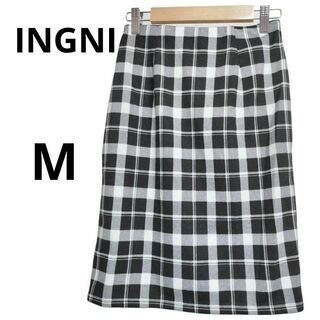 INGNI - 【INGNI】イング スカート（M）チェック ヒザ丈 ジップアップ レディース