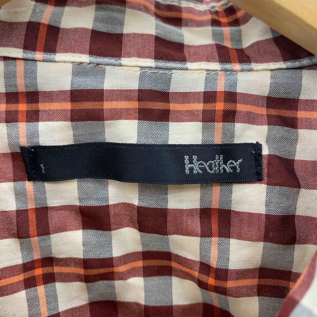 heather(ヘザー)のHeather ヘザー レディース 長袖シャツ　7分袖　ブラウス　チェック　バルーン袖　赤 レディースのトップス(シャツ/ブラウス(長袖/七分))の商品写真