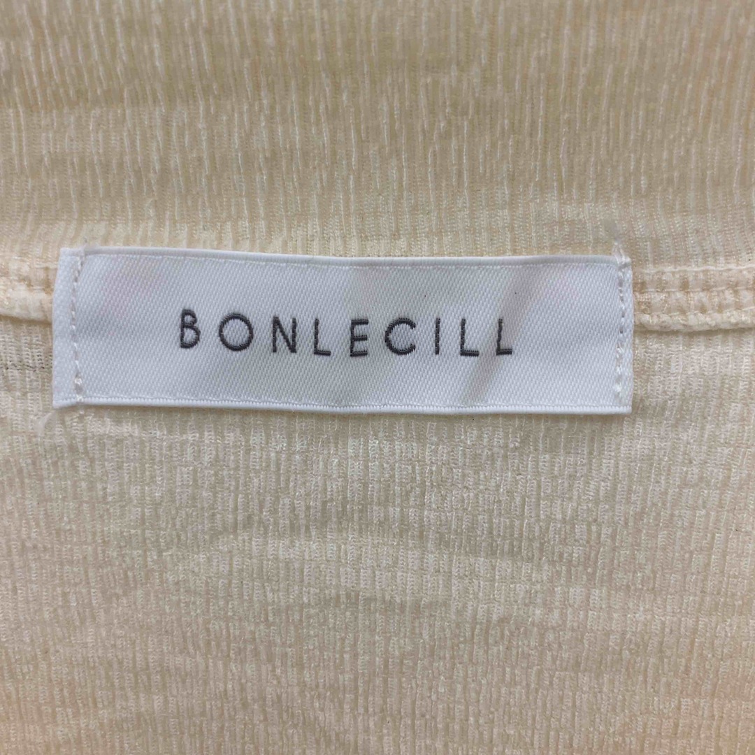 BONLECILL ボンルシール レディース ５分袖ブラウス クリーム メロー配色 レディースのトップス(シャツ/ブラウス(半袖/袖なし))の商品写真