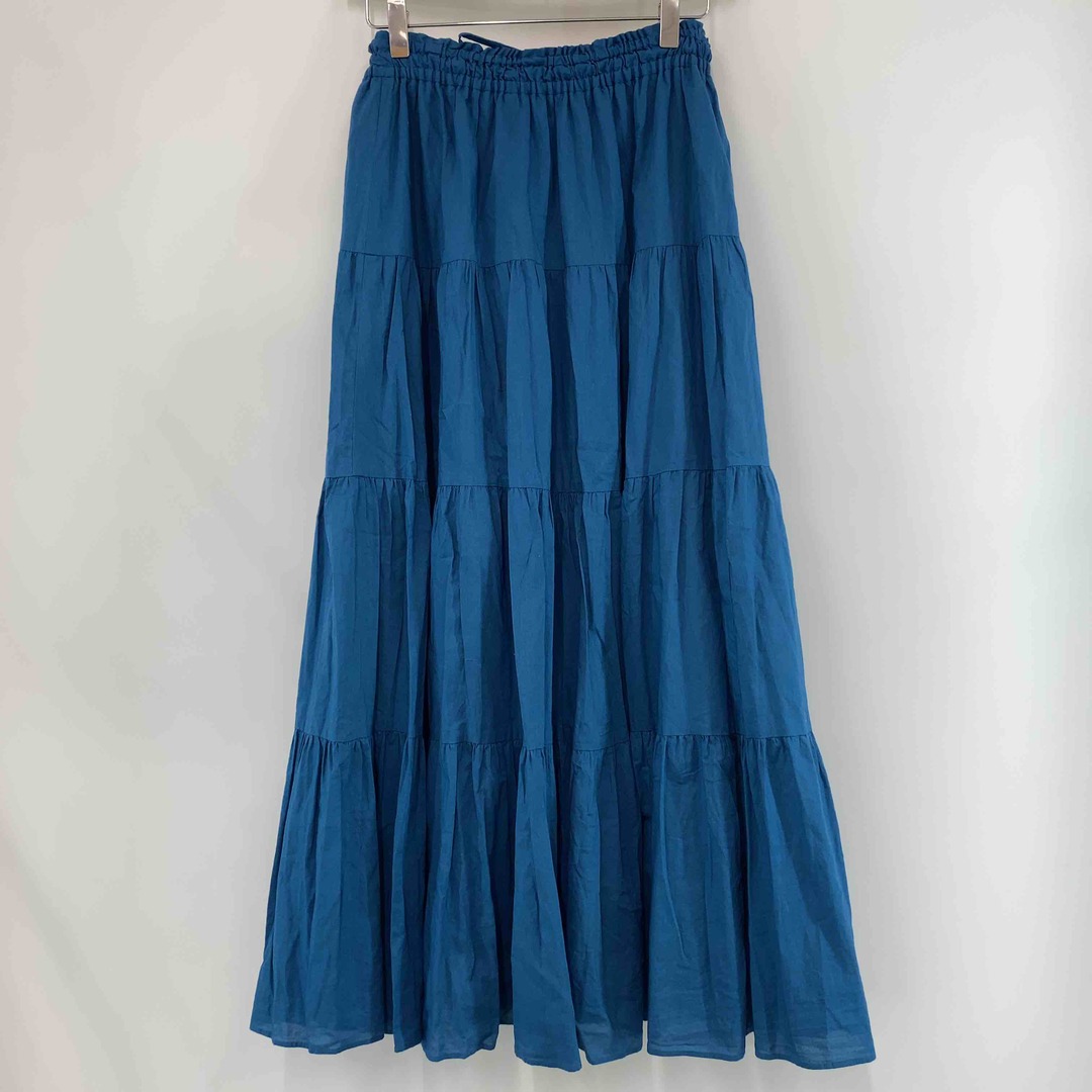 MICHEL KLEIN(ミッシェルクラン)のMICHEL KLEIN ミッシェルクラン レディース ロングスカート　綿100％　ティアードスカート　ウエストゴム　青 レディースのスカート(ロングスカート)の商品写真