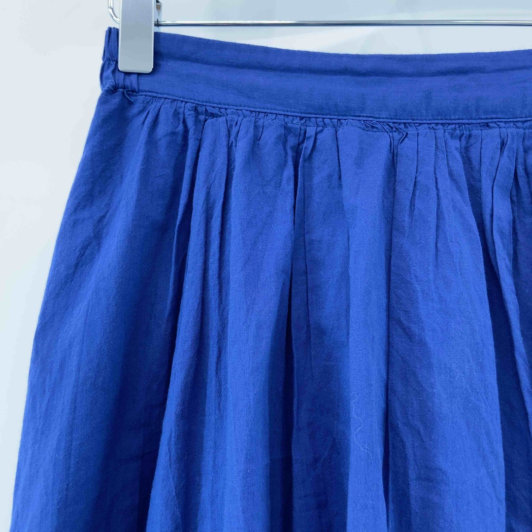 GLACIER(グラシア)のHONNEYS GLACIER 　ブルー　青　無地　裏地付き　サイズМ　ウエスト一部ゴム　レディース ロングスカート レディースのスカート(ロングスカート)の商品写真