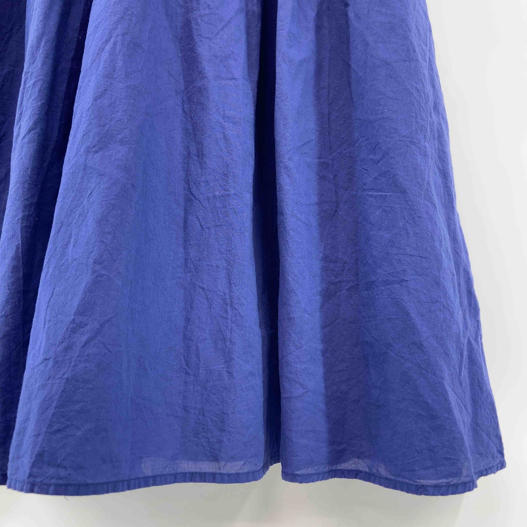 GLACIER(グラシア)のHONNEYS GLACIER 　ブルー　青　無地　裏地付き　サイズМ　ウエスト一部ゴム　レディース ロングスカート レディースのスカート(ロングスカート)の商品写真