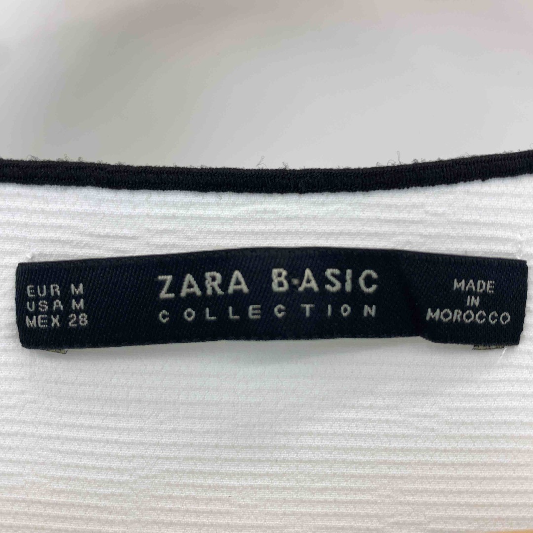 ZARA(ザラ)のZARA ザラ 　白　ホワイト　黒パイピング　インナー　サイズМ　レディース 長袖シャツ/ブラウス レディースのトップス(シャツ/ブラウス(半袖/袖なし))の商品写真