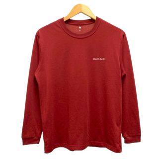 モンベル Tシャツ ロンT クルーネック ワンポイントロゴ 長袖 M ボルドー