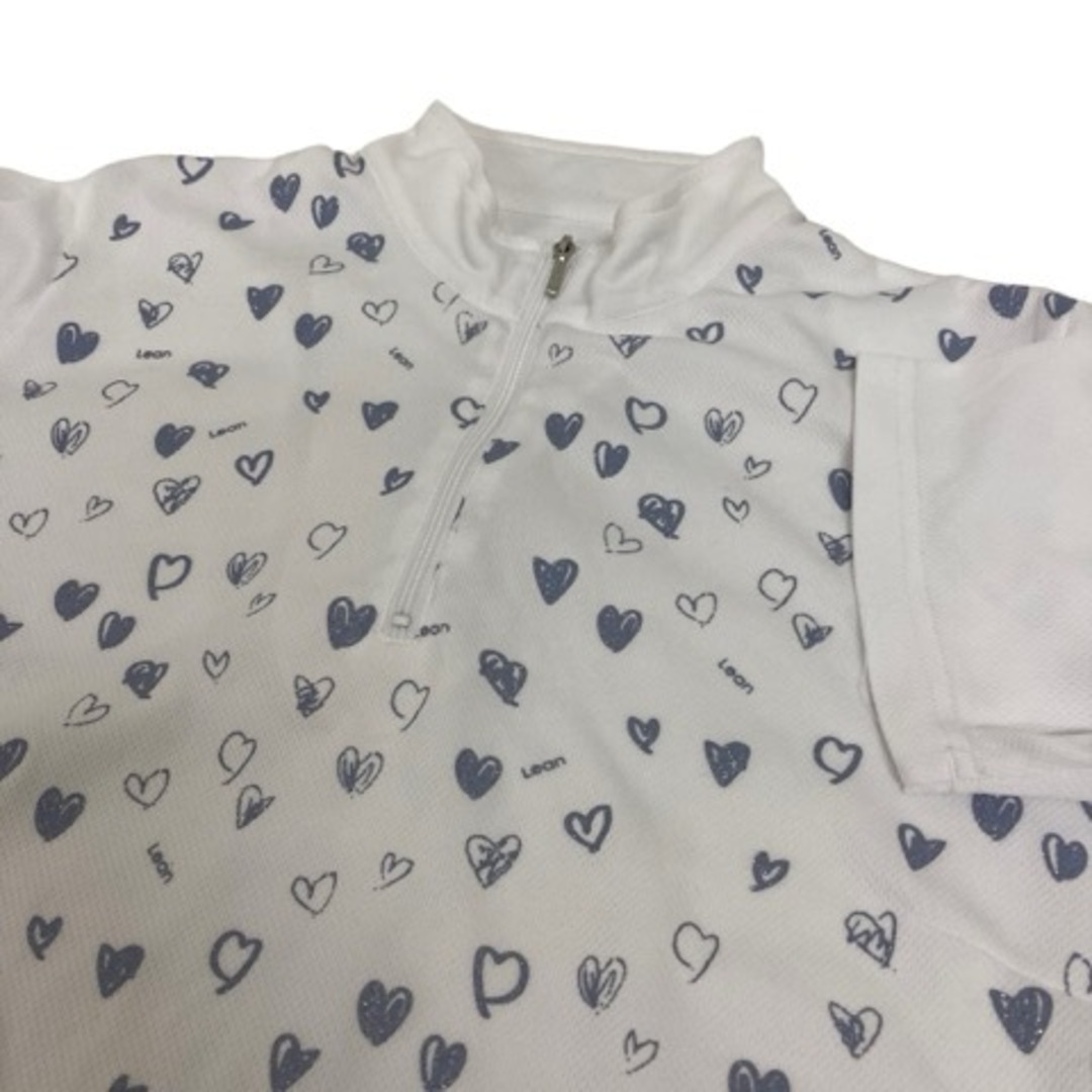 asics(アシックス)のasics LEAN Tシャツ 半袖 ハイネック 総柄 ラメ 白 グレー レディースのトップス(Tシャツ(半袖/袖なし))の商品写真