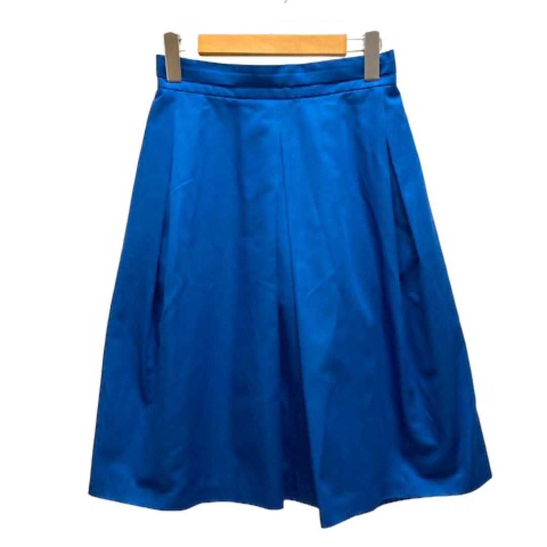 NOLLEY'S(ノーリーズ)のノーリーズ スカート フレア Aライン タック 光沢 無地 ひざ丈 38 ブルー レディースのスカート(その他)の商品写真