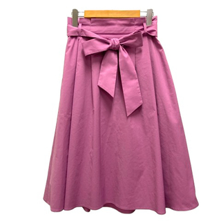 クミキョク(kumikyoku（組曲）)のクミキョク 組曲 スカート フレア Aライン リボン ミモレ丈 2 ピンク 紫(その他)