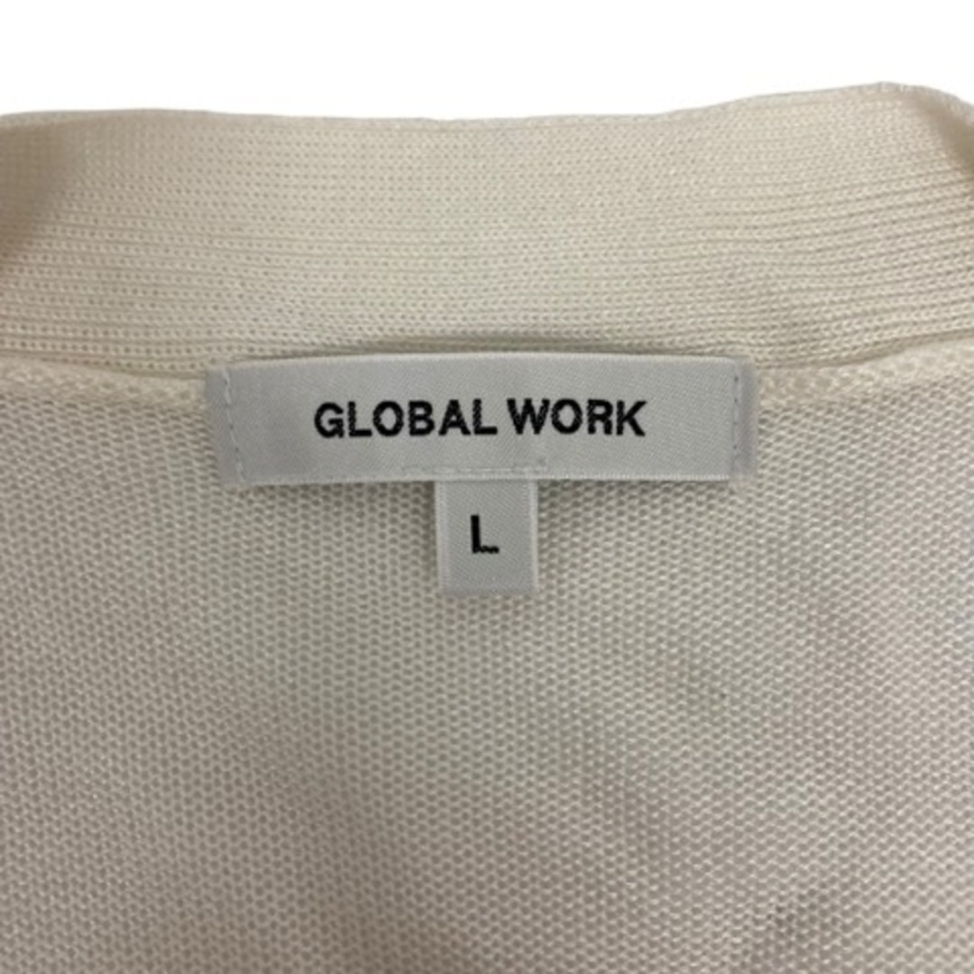GLOBAL WORK(グローバルワーク)のGLOBAL WORK ロングカーディガン 七分袖 無地 アイボリー 茶 レディースのトップス(カーディガン)の商品写真