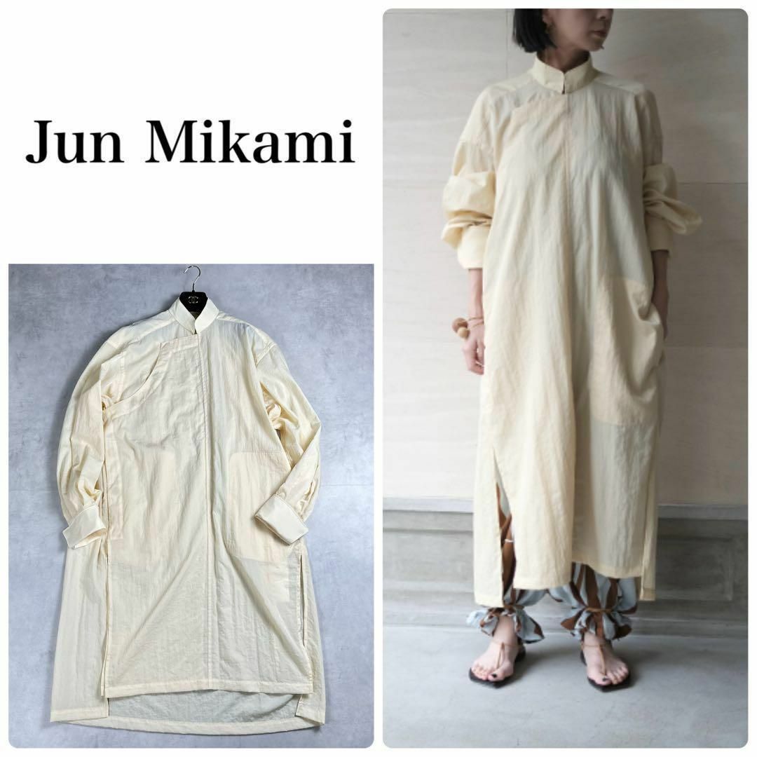 新品タグ付き　Jun Mikami ナイロンツイル　チャイナローブ　ワンピース レディースのワンピース(ロングワンピース/マキシワンピース)の商品写真