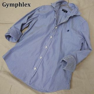 ジムフレックス(GYMPHLEX)のジムフレックス　ストライプ シャツ 長袖 ロゴ 14 Mサイズ(シャツ/ブラウス(長袖/七分))