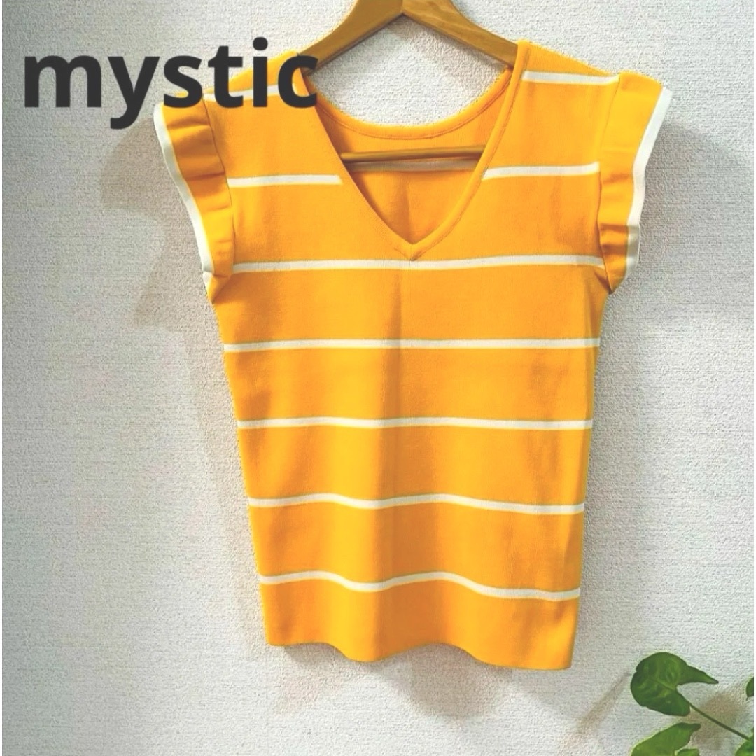 mystic(ミスティック)の【mystic】ミスティック　サマーニット　フレンチスリーブ　ノースリーブ　美品 レディースのトップス(シャツ/ブラウス(半袖/袖なし))の商品写真