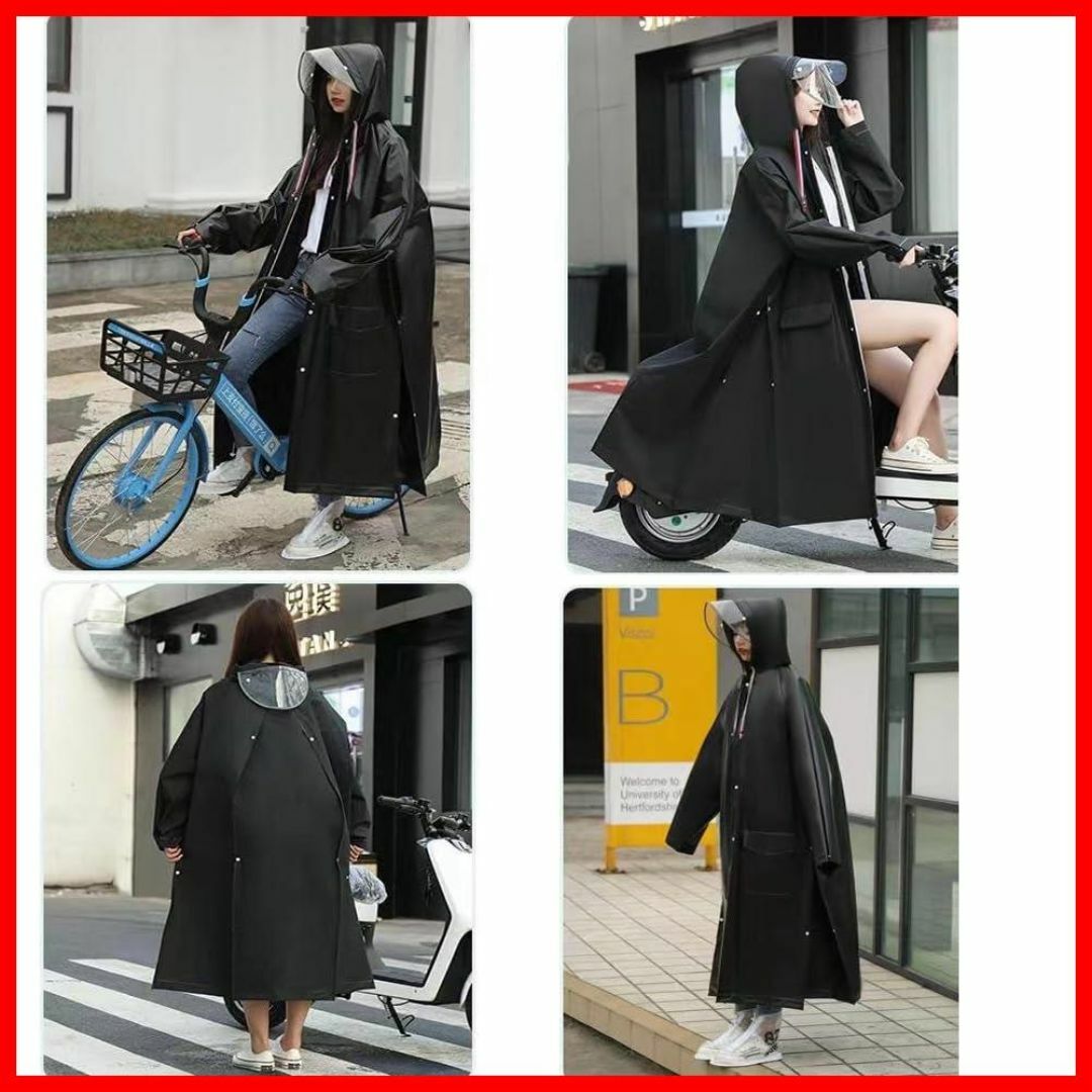 [Limspace] レインコート 自転車 雨合羽 カッパ自転車 レインポンチョ レディースのファッション小物(その他)の商品写真
