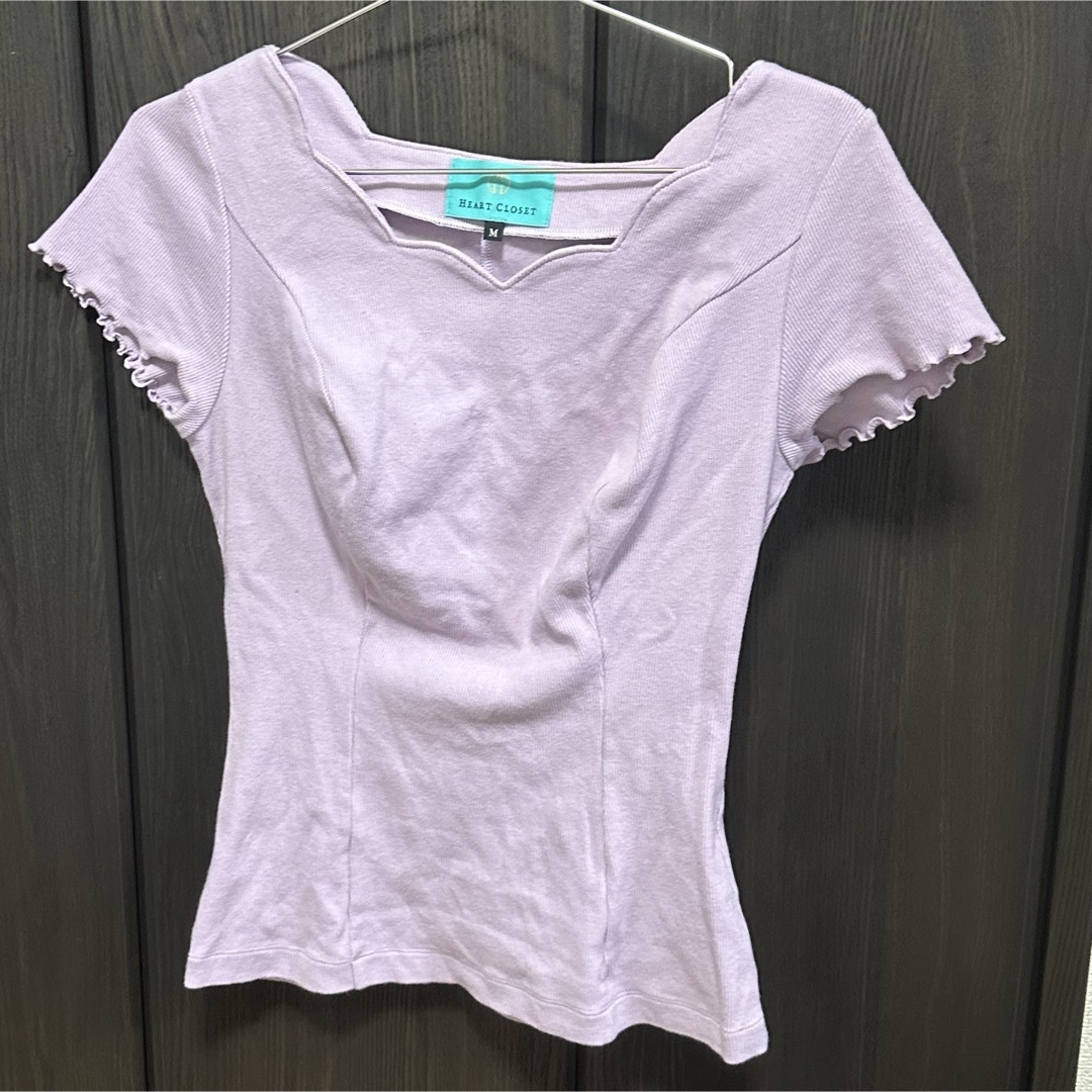 半袖スカラップトップス(ラベンダーM) メンズのトップス(Tシャツ/カットソー(半袖/袖なし))の商品写真