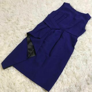 ダイアグラム ワンピース ノースリーブ ドレス 日本製 ブルー 36(ひざ丈ワンピース)