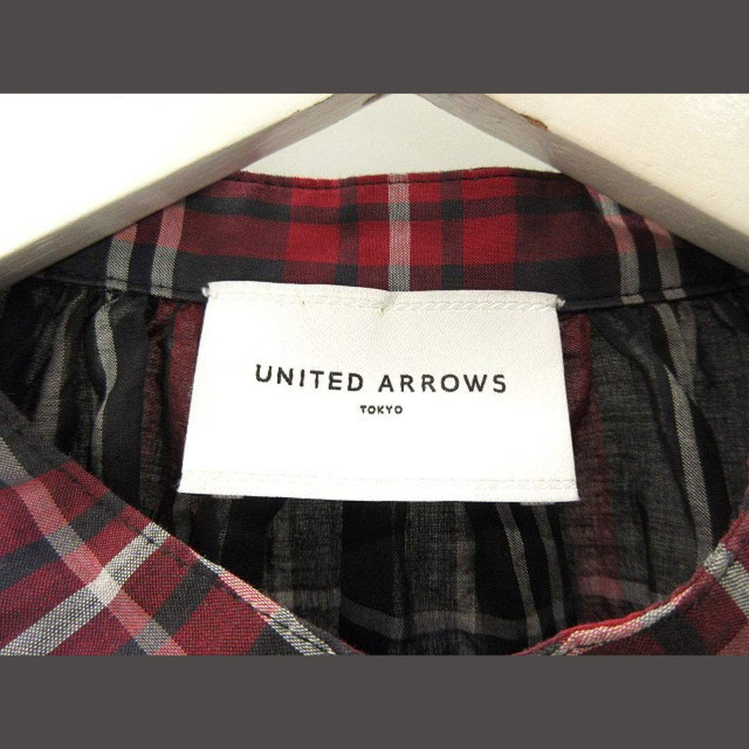 UNITED ARROWS(ユナイテッドアローズ)のユナイテッドアローズ UWSC チェック ショートスリーブブラウス レッド レディースのトップス(シャツ/ブラウス(半袖/袖なし))の商品写真