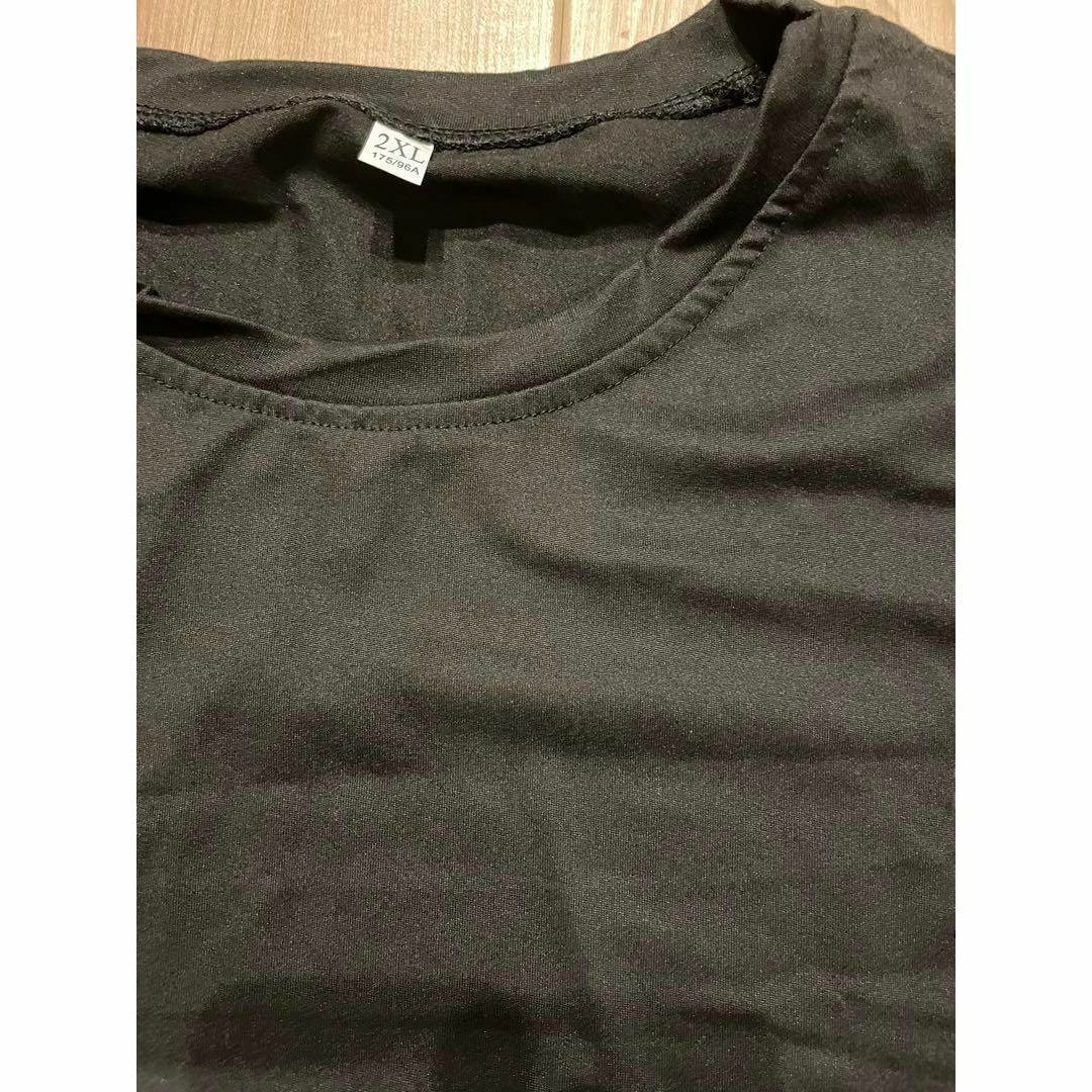 オーバーサイズ　ビッグTシャツ　ブラック　黒　プルオーバー　2XL  無地 レディースのトップス(Tシャツ(半袖/袖なし))の商品写真