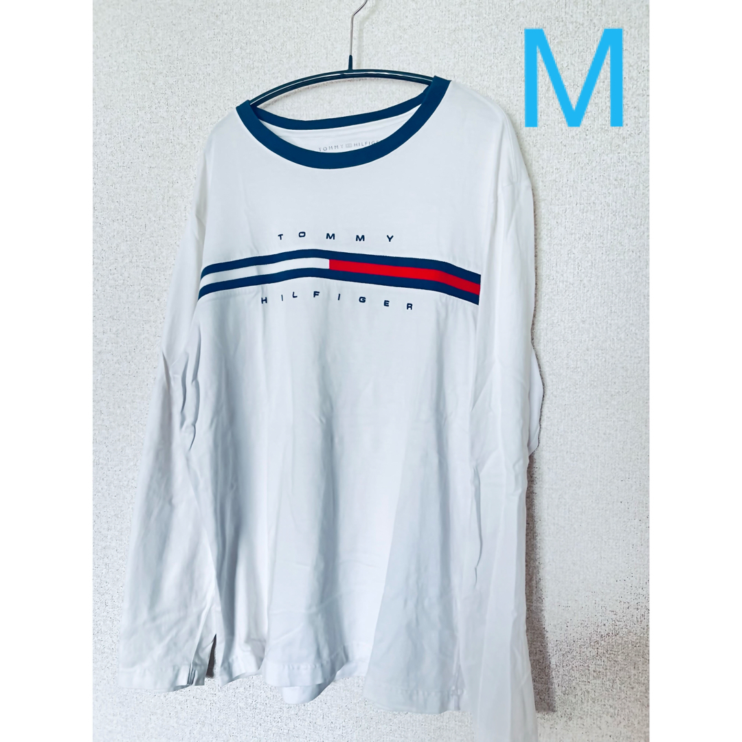 TOMMY HILFIGER トミーヒルフィガー ロンＴ ホワイト M メンズのトップス(Tシャツ/カットソー(七分/長袖))の商品写真