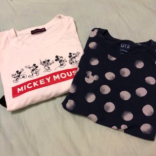 ユニクロ(UNIQLO)のTシャツ2枚セット　ミッキー(Tシャツ(半袖/袖なし))