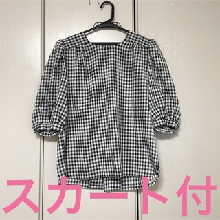 2wayギンガムチェックワンピ(トップス&スカート)(シャツ/ブラウス(半袖/袖なし))