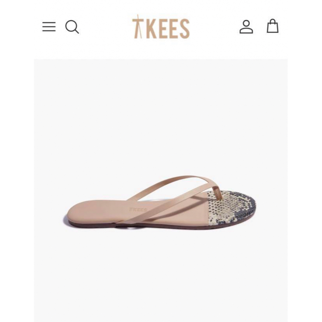 TKEES(ティキーズ)のTKEES ティキーズ ⭐️パイソン×スムース レザー トングサンダル レディースの靴/シューズ(サンダル)の商品写真