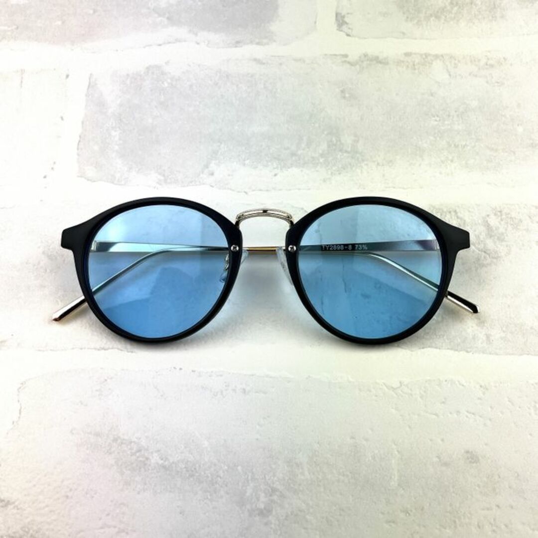 新品未使用 ライトブルー ウェリントン サングラス ボストン 眼鏡 メンズのファッション小物(サングラス/メガネ)の商品写真