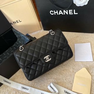 シャネル(CHANEL)の超美品 シャネル ドーヴィル キャビアスキン 巾着ショルダーバッグ ブラック(ロングワンピース/マキシワンピース)