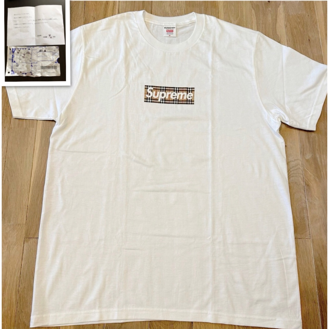 Supreme(シュプリーム)のシュプリーム ×バーバリー Burberry ボックスロゴTシャツ　正規品　M メンズのトップス(Tシャツ/カットソー(半袖/袖なし))の商品写真