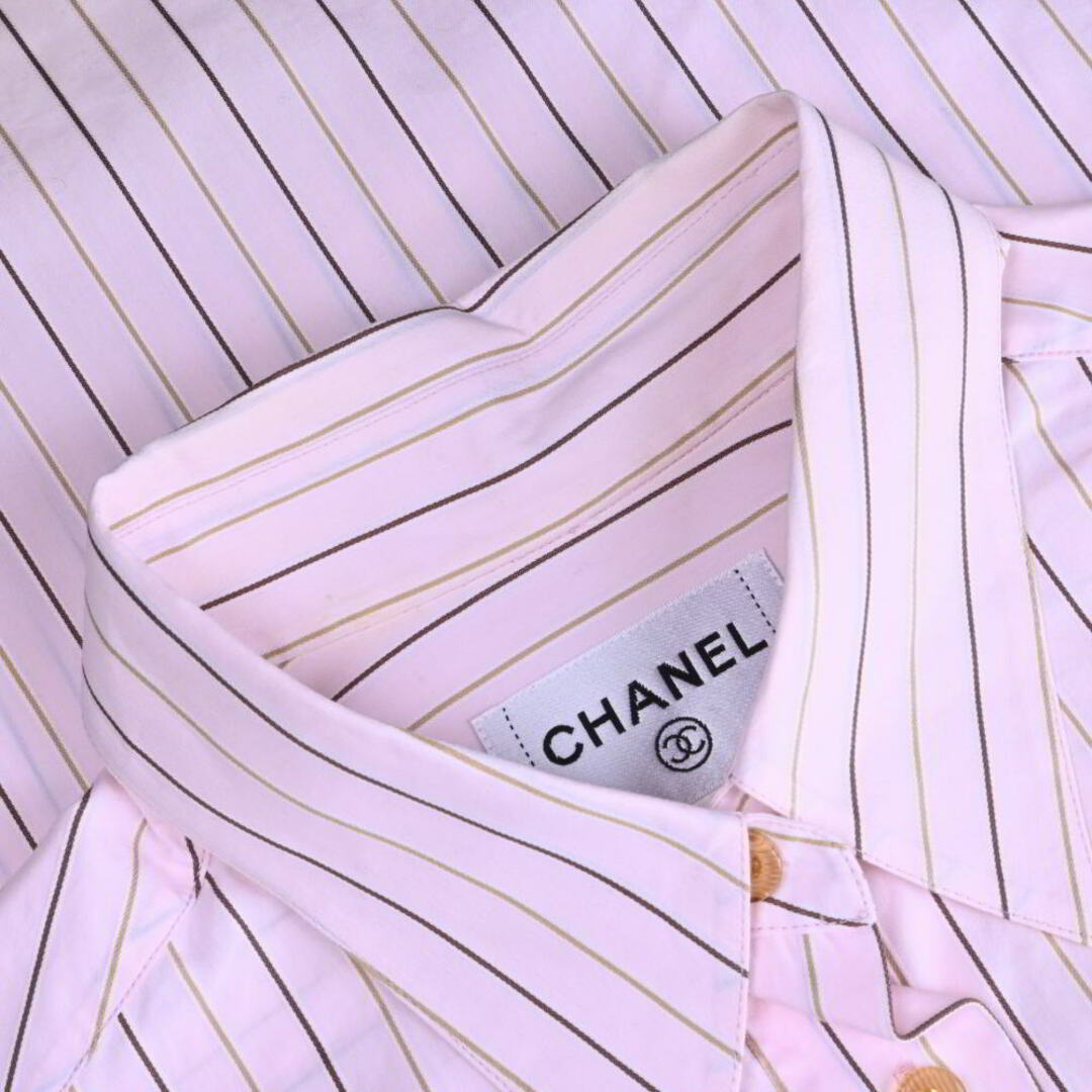 CHANEL(シャネル)のCHANEL 02P ストライプ コットン シャツ レディースのトップス(シャツ/ブラウス(長袖/七分))の商品写真