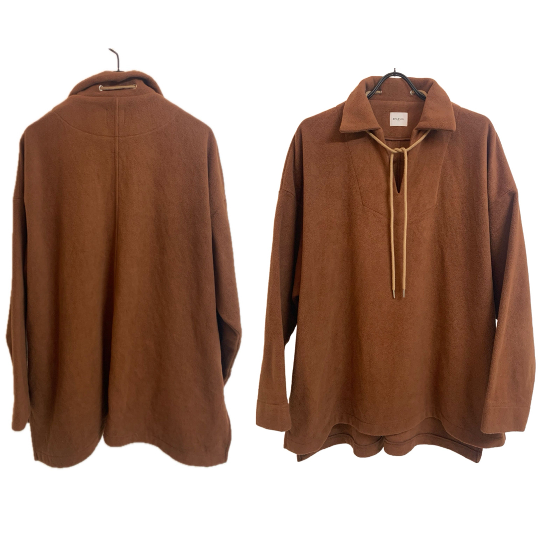 .efiLevol(エフィレボル)のEFILEVOL エフィレボル Fleece Skipper Shirt BRW メンズのトップス(スウェット)の商品写真