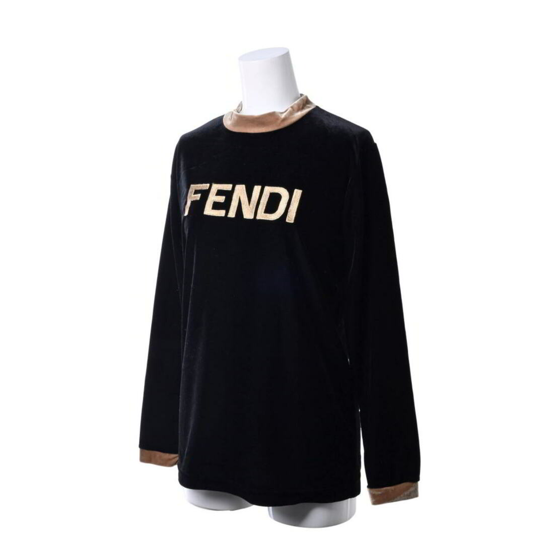 FENDI(フェンディ)のFENDI  ロゴ刺繍 ベロア トップス レディースのトップス(Tシャツ(半袖/袖なし))の商品写真