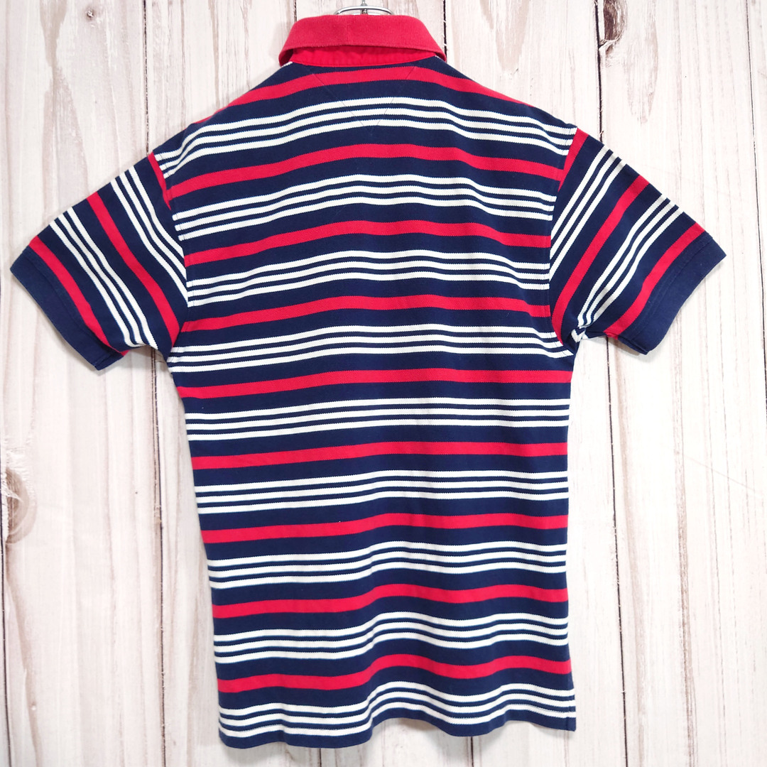 TOMMY HILFIGER(トミーヒルフィガー)の【トミーヒルフィガー 半袖ロゴ刺繍ポロシャツ】90's 旧ロゴ M 古着 メンズのトップス(ポロシャツ)の商品写真