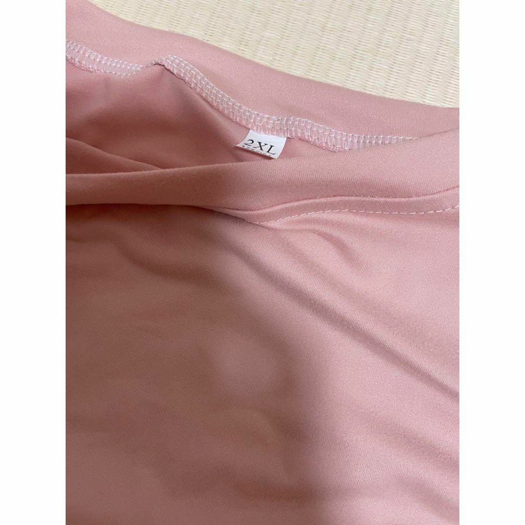 オーバーサイズ　ビッグTシャツ　ピンク　プルオーバー　2XL  無地 安い レディースのトップス(Tシャツ(半袖/袖なし))の商品写真