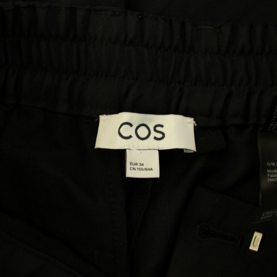 COS(コス)のコス ワイドパンツ カーゴパンツ ジップフライ リボン ウール 黒 ブラック レディースのパンツ(その他)の商品写真