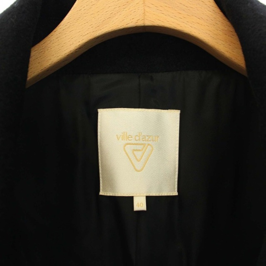 ビルダジュール ステンカラーコート ウール ミドル丈 アウター 40 L 黒 レディースのジャケット/アウター(その他)の商品写真