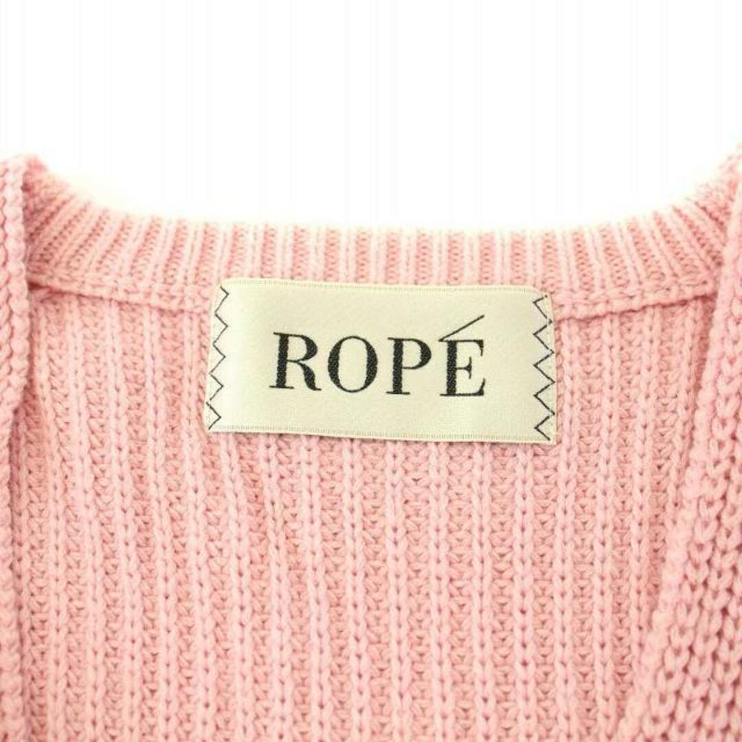 ROPE’(ロペ)のロペ ROPE ニット セーター コットン 長袖 Vネック 38 M ピンク レディースのトップス(ニット/セーター)の商品写真
