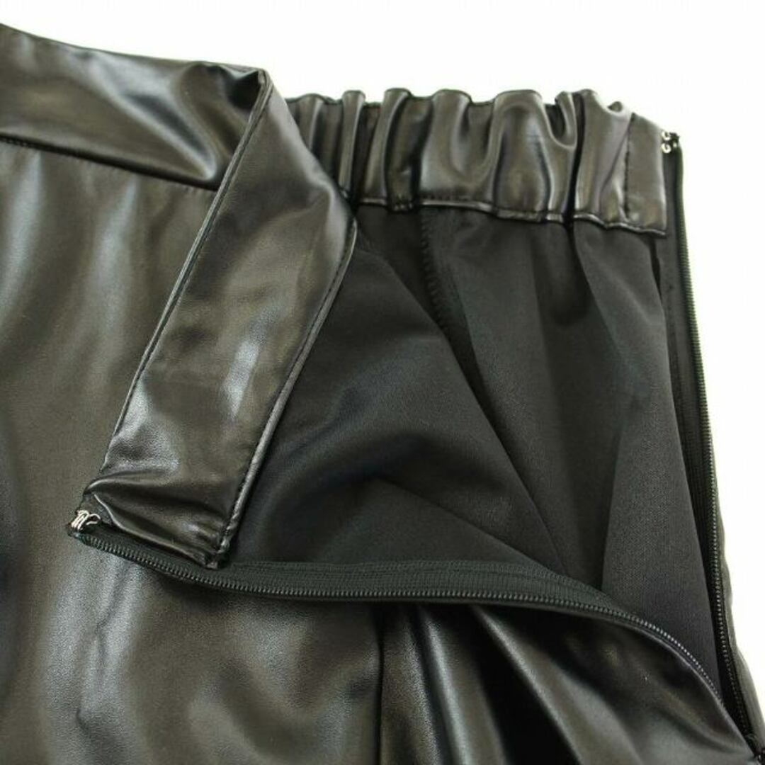 GALLARDA GALANTE(ガリャルダガランテ)のガリャルダガランテ フェイクレザーフレアスカート イージー ロング 1 S 黒 レディースのスカート(ロングスカート)の商品写真