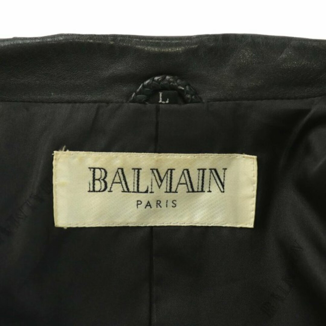 BALMAIN(バルマン)のバルマン 日本製 レザージャケット 羊革 マルチマテリアルパッチワーク L 黒 メンズのジャケット/アウター(その他)の商品写真