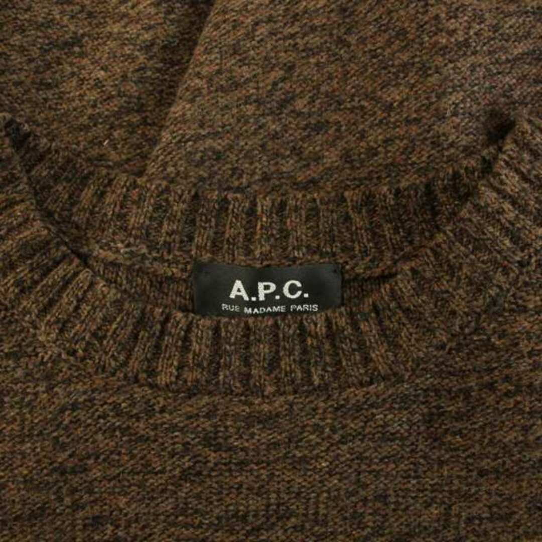 A.P.C(アーペーセー)のアーペーセー ニット セーター 長袖 クルーネック ウール混 XS 茶 メンズのトップス(ニット/セーター)の商品写真