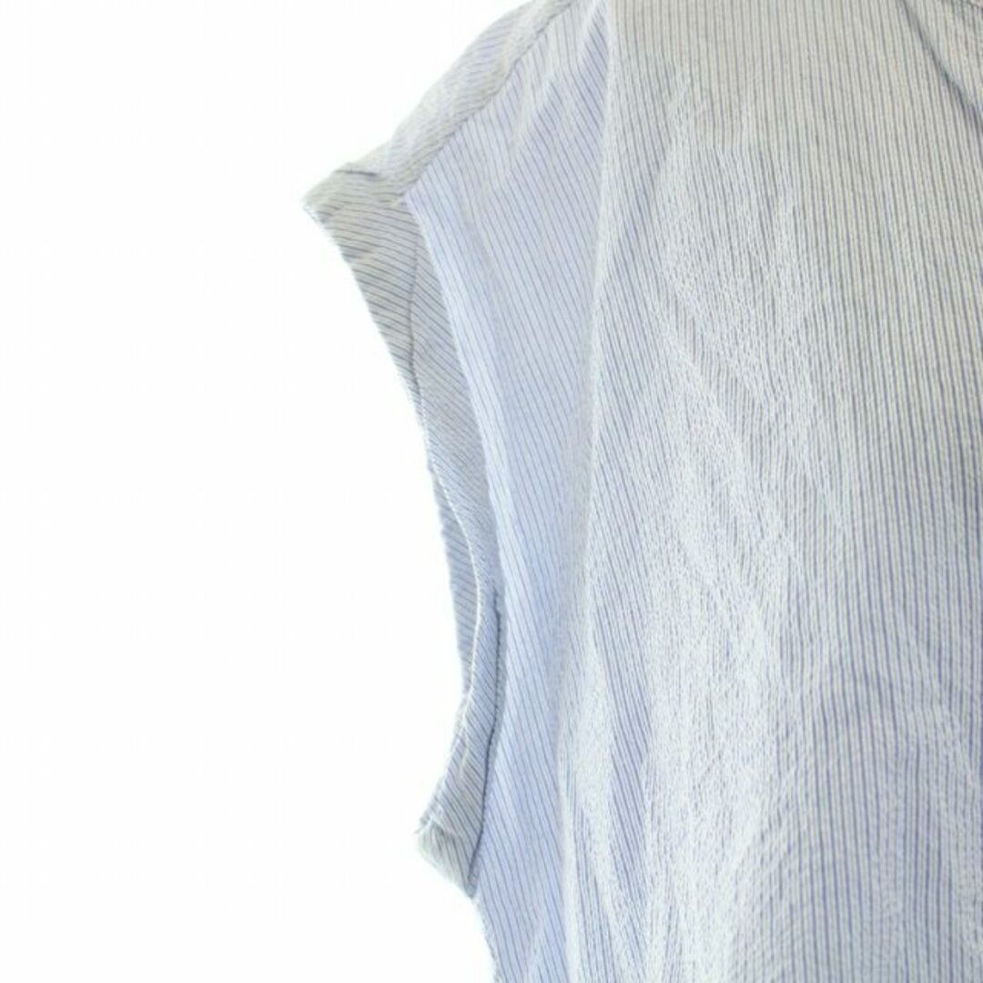 Adam et Rope'(アダムエロぺ)のアダムエロペ バックツイストノースリーブシャツ ブラウス ストライプ柄 F 青 レディースのトップス(シャツ/ブラウス(半袖/袖なし))の商品写真