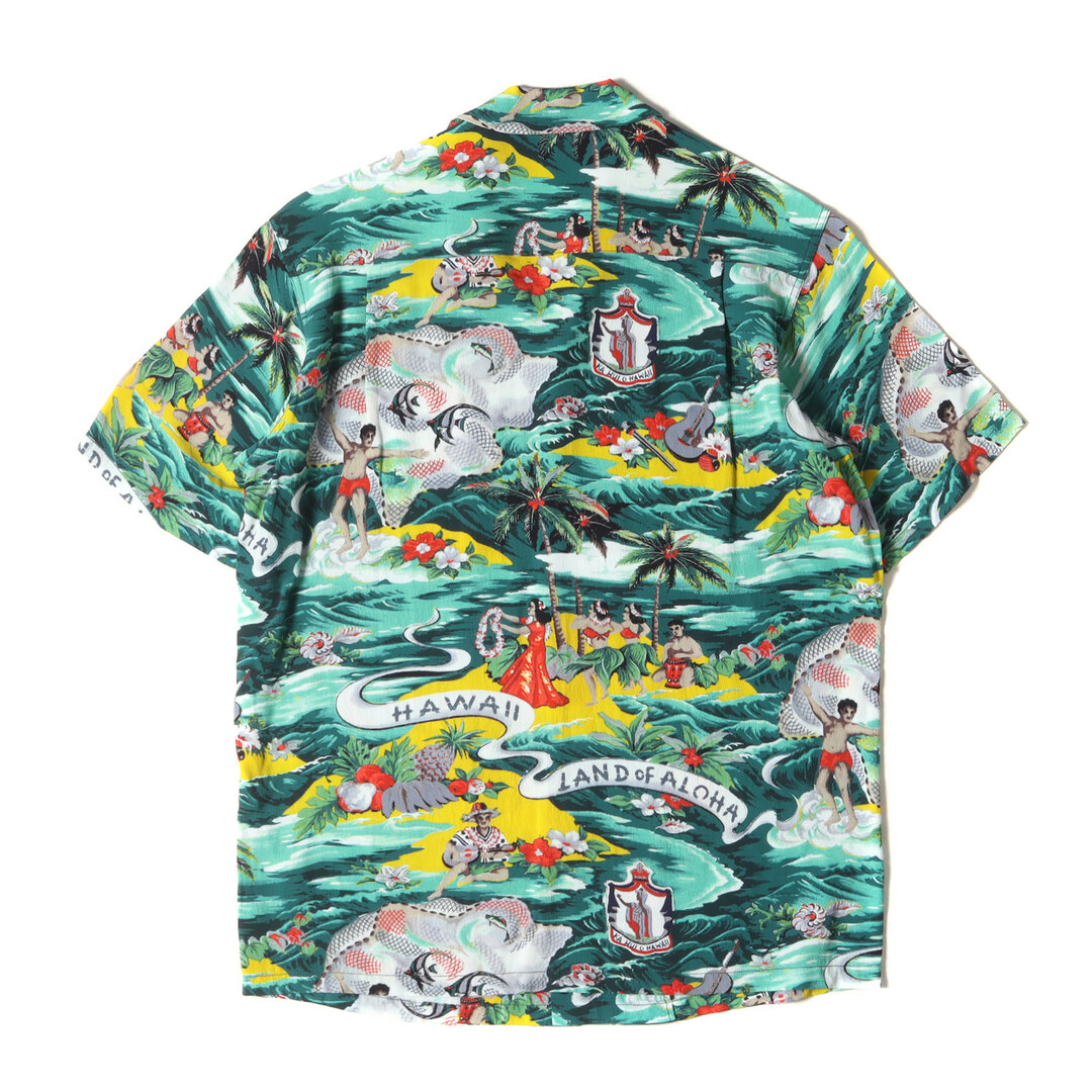 Sun Surf(サンサーフ)の美品 SUN SURF サンサーフ シャツ サイズ:XS 15SS ランド オブ アロハ柄 レーヨン アロハシャツ HALE HAWAII実名復刻 / SPECIAL EDITION グリーン トップス ハワイアンシャツ カジュアル 半袖【メンズ】【中古】 メンズのトップス(シャツ)の商品写真