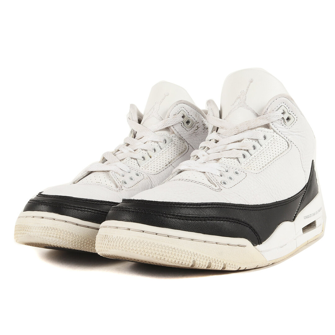 NIKE(ナイキ)のNIKE ナイキ サイズ:26.5cm fragment design AIR JORDAN 3 RETRO SP (DA3595-100) フラグメント デザイン エアジョーダン3 レトロ ホワイト ブラック US8.5 スニーカー バッシュ シューズ 靴【メンズ】【中古】 メンズの靴/シューズ(スニーカー)の商品写真